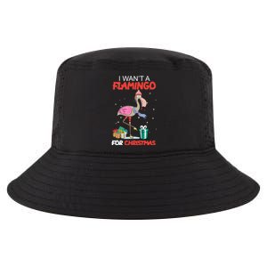 All I Want For Christmas Is A Flamingo Warm Weather Gift Funny Gift Cool Comfort Performance Bucket Hat