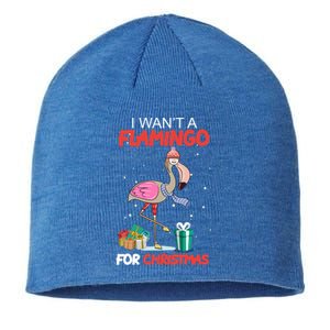 All I Want For Christmas Is A Flamingo Warm Weather Gift Funny Gift Sustainable Beanie