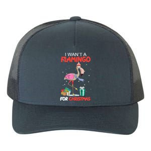 All I Want For Christmas Is A Flamingo Warm Weather Gift Funny Gift Yupoong Adult 5-Panel Trucker Hat