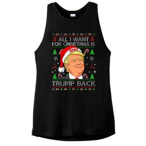 All I Want For Christmas Is Trump Back 2024 Ugly Sweater  Ladies PosiCharge Tri-Blend Wicking Tank