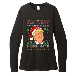 All I Want For Christmas Is Trump Back 2024 Ugly Sweater  Womens CVC Long Sleeve Shirt