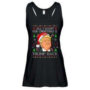 All I Want For Christmas Is Trump Back 2024 Ugly Sweater  Ladies Essential Flowy Tank