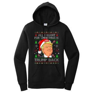 All I Want For Christmas Is Trump Back 2024 Ugly Sweater  Women's Pullover Hoodie