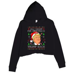 All I Want For Christmas Is Trump Back 2024 Ugly Sweater  Crop Fleece Hoodie