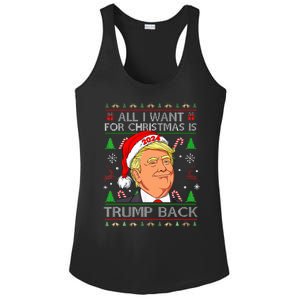 All I Want For Christmas Is Trump Back 2024 Ugly Sweater  Ladies PosiCharge Competitor Racerback Tank