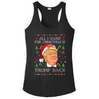 All I Want For Christmas Is Trump Back 2024 Ugly Sweater  Ladies PosiCharge Competitor Racerback Tank