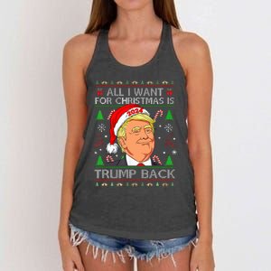 All I Want For Christmas Is Trump Back 2024 Ugly Sweater  Women's Knotted Racerback Tank