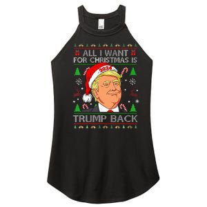 All I Want For Christmas Is Trump Back 2024 Ugly Sweater  Women's Perfect Tri Rocker Tank