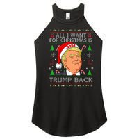 All I Want For Christmas Is Trump Back 2024 Ugly Sweater  Women's Perfect Tri Rocker Tank