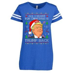 All I Want For Christmas Is Trump Back 2024 Ugly Sweater  Enza Ladies Jersey Football T-Shirt