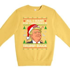 All I Want For Christmas Is Trump Back 2024 Ugly Sweater Gift Premium Crewneck Sweatshirt