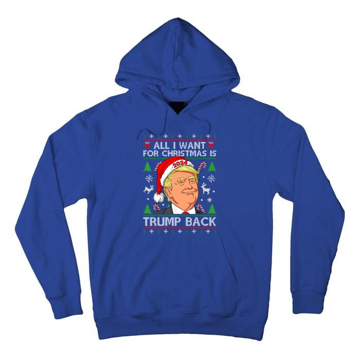 All I Want For Christmas Is Trump Back 2024 Ugly Sweater Gift Tall Hoodie