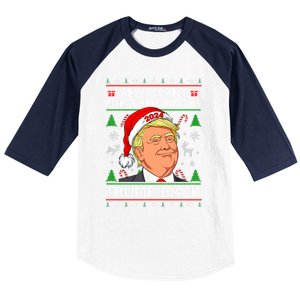 All I Want For Christmas Is Trump Back 2024 Ugly Sweater Gift Baseball Sleeve Shirt