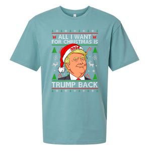 All I Want For Christmas Is Trump Back 2024 Ugly Sweater Gift Sueded Cloud Jersey T-Shirt