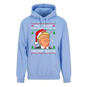 All I Want For Christmas Is Trump Back 2024 Ugly Sweater Gift Unisex Surf Hoodie