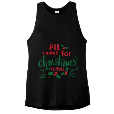 All I Want For Christmas Is You Ladies PosiCharge Tri-Blend Wicking Tank
