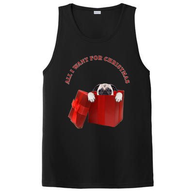 All I Want For Christmas Pug Gift PosiCharge Competitor Tank