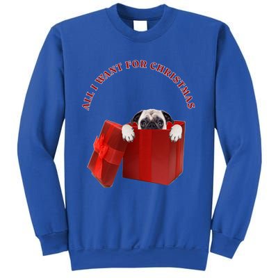 All I Want For Christmas Pug Gift Sweatshirt