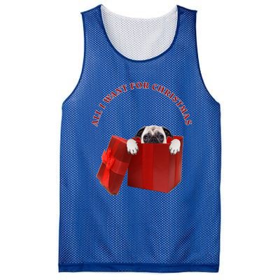 All I Want For Christmas Pug Gift Mesh Reversible Basketball Jersey Tank