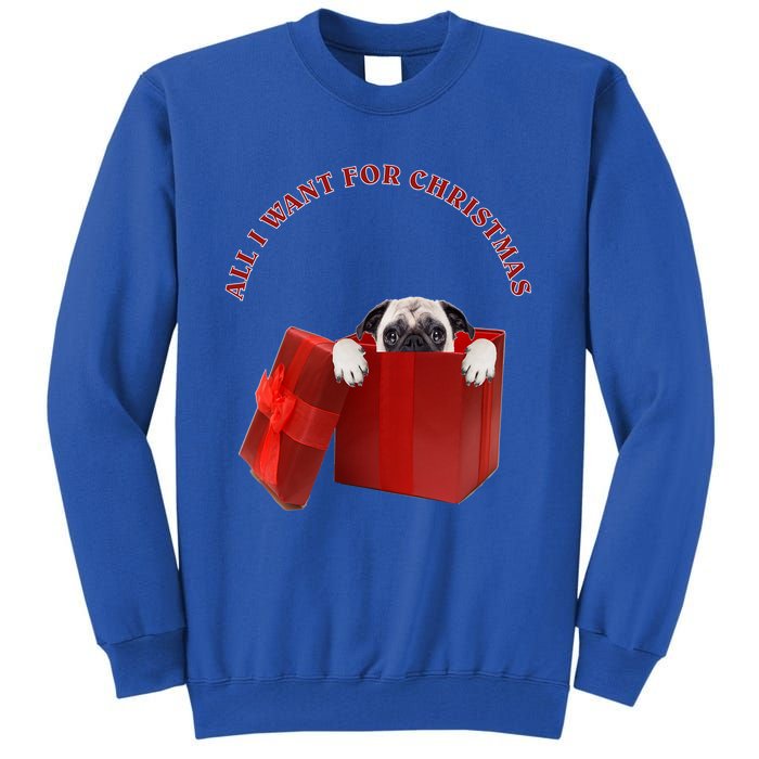 All I Want For Christmas Pug Gift Tall Sweatshirt