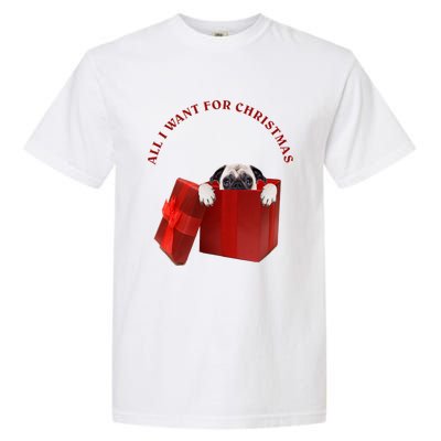 All I Want For Christmas Pug Gift Garment-Dyed Heavyweight T-Shirt