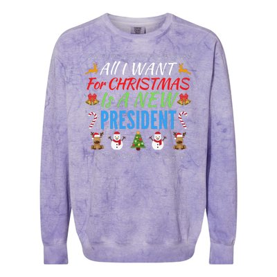 All I Want For Christmas Is A New President Fun Xmas Sweater Colorblast Crewneck Sweatshirt