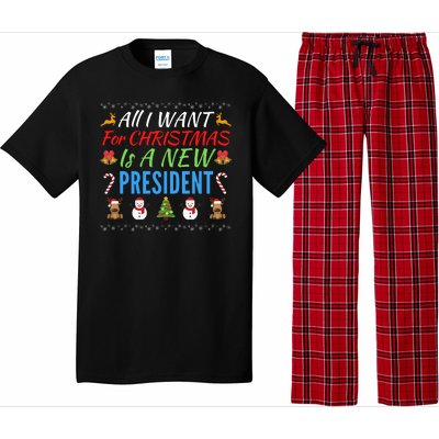 All I Want For Christmas Is A New President Fun Xmas Sweater Pajama Set