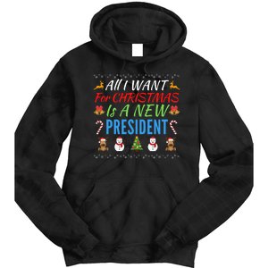 All I Want For Christmas Is A New President Fun Xmas Sweater Tie Dye Hoodie