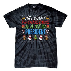 All I Want For Christmas Is A New President Fun Xmas Sweater Tie-Dye T-Shirt