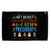 All I Want For Christmas Is A New President Fun Xmas Sweater Grommeted Golf Towel