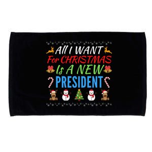 All I Want For Christmas Is A New President Fun Xmas Sweater Microfiber Hand Towel