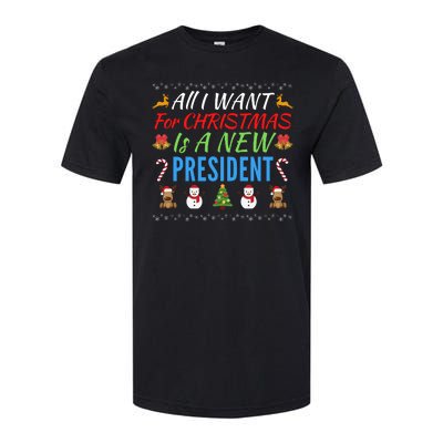 All I Want For Christmas Is A New President Fun Xmas Sweater Softstyle CVC T-Shirt