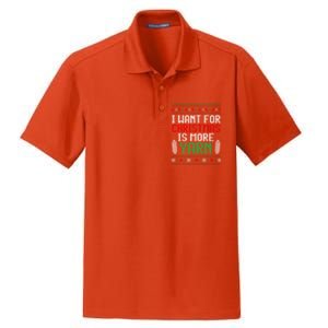 All I Want Is More Yarn Knitting Crocheting Ugly Christmas Funny Gift Dry Zone Grid Polo