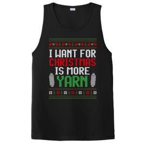 All I Want Is More Yarn Knitting Crocheting Ugly Christmas Funny Gift PosiCharge Competitor Tank