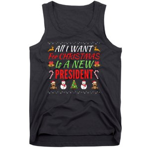 All I Want For Christmas Is A New President, Funny Xmas Sweater Tank Top