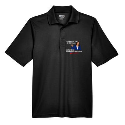 All I Want For Christmas Is To Never Hear Her Voice Again Men's Origin Performance Piqué Polo