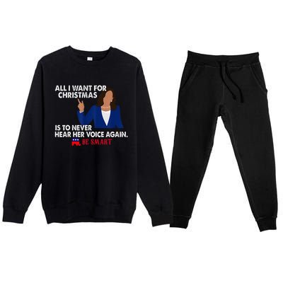 All I Want For Christmas Is To Never Hear Her Voice Again Premium Crewneck Sweatsuit Set