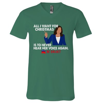 All I Want For Christmas Is To Never Hear Her Voice Again V-Neck T-Shirt