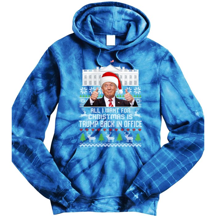 All I Want For Christmas Is Trump Back In Office Trump Xmas Meaningful Gift Tie Dye Hoodie