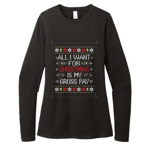 All I Want For Christmas Is My Gross Pay Joke Womens CVC Long Sleeve Shirt