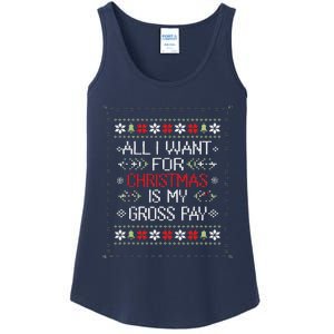 All I Want For Christmas Is My Gross Pay Joke Ladies Essential Tank