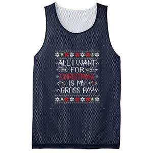 All I Want For Christmas Is My Gross Pay Joke Mesh Reversible Basketball Jersey Tank