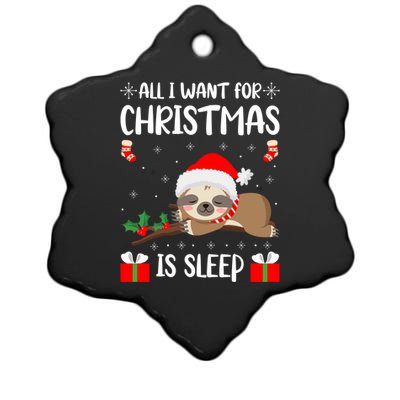 All I Want For Christmas Is Sleep Santa Hat Xmas Nap Fan Great Gift Ceramic Star Ornament