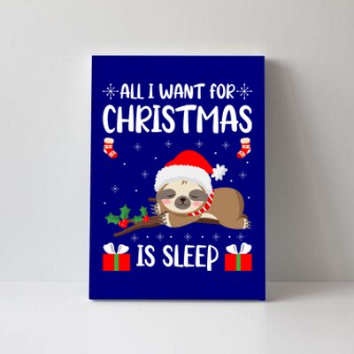 All I Want For Christmas Is Sleep Santa Hat Xmas Nap Fan Great Gift Canvas