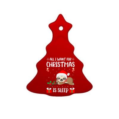 All I Want For Christmas Is Sleep Santa Hat Xmas Nap Fan Great Gift Ceramic Tree Ornament