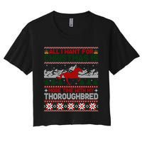 All I Want For Christmas More Time With Thoroughbred Women's Crop Top Tee