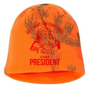 All I Want For Christmas Is A New President Funny  Kati - Camo Knit Beanie