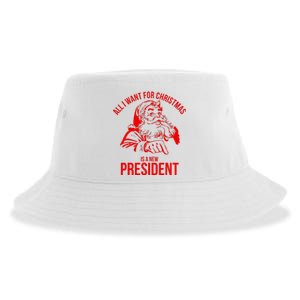 All I Want For Christmas Is A New President Funny  Sustainable Bucket Hat