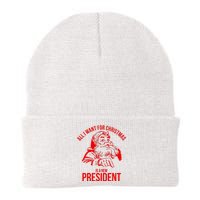 All I Want For Christmas Is A New President Funny  Knit Cap Winter Beanie