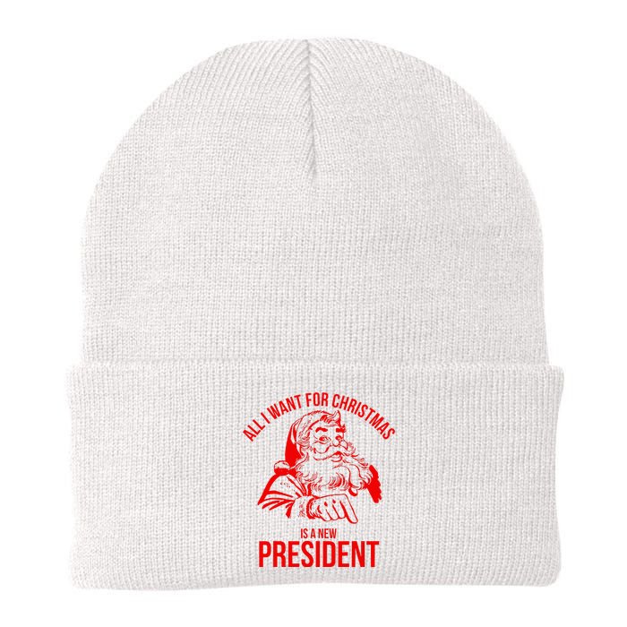 All I Want For Christmas Is A New President Funny  Knit Cap Winter Beanie